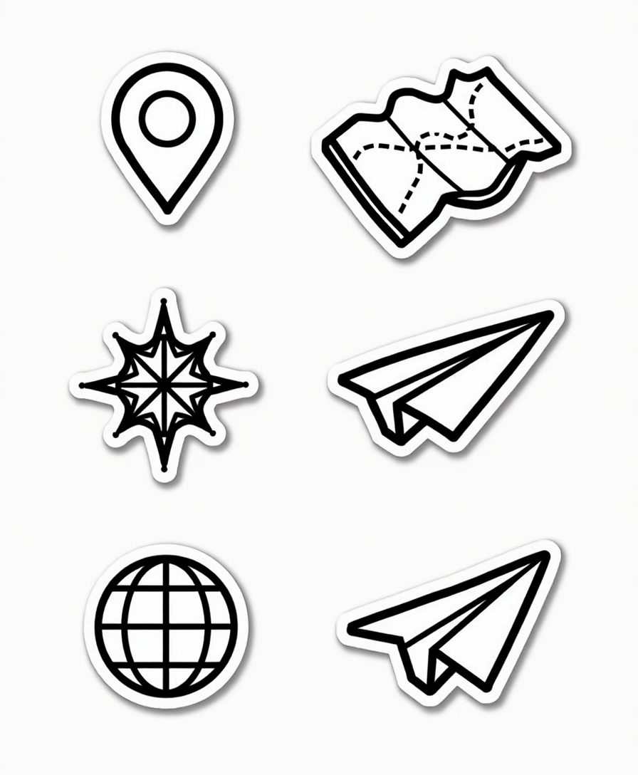 Maps & Locations - Sticker Sheet v1